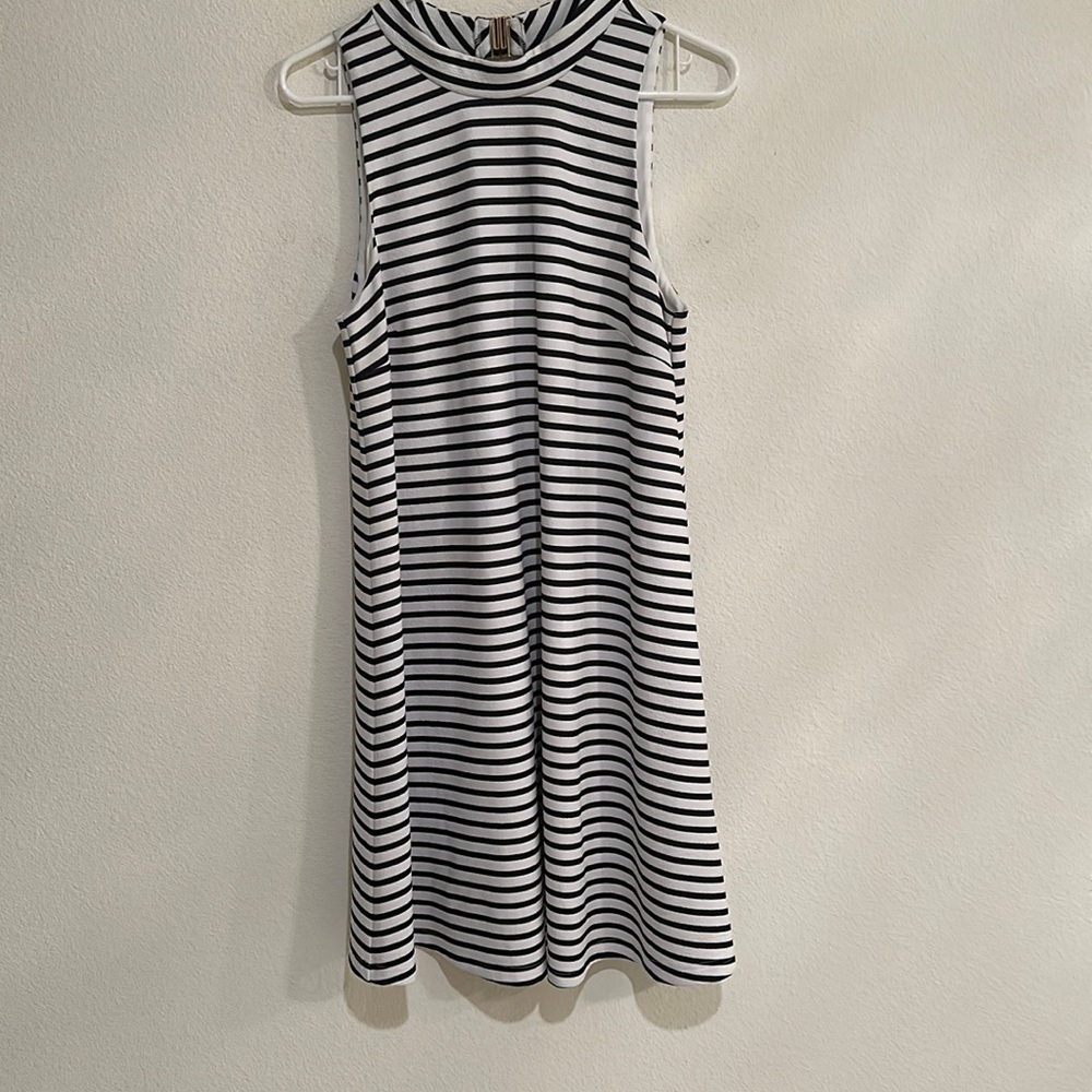 Hutch for W./Wantable Swing Dress Black White Striped sleeveless